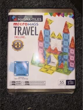 Magna-Tiles: Microtiles Travel Deluxe Set, 55 Pieces, Metal Case, Multi-ColorNew
